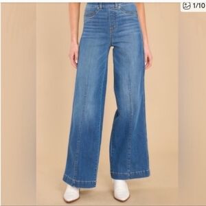 SPANX Flare Wide-Leg Jeans in Denim Blue Women's Size M